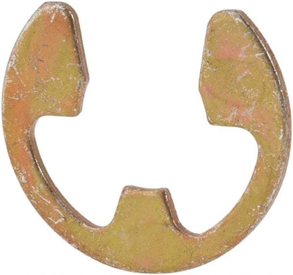 Rotor Clip - 7.7mm Groove Diam, 3/8" Shaft Diam, Cadmium-Plated Steel, E Style External Retaining Rings - 0.039" Groove Width, 0.036" Groove Depth, 0.035" Ring Thickness, Grade 1060-1090 - Exact Industrial Supply