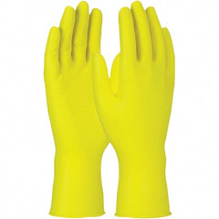 Disposable Gloves: Size Large, 6 mil, Nitrile Yellow, 12″ Length, FDA Approved