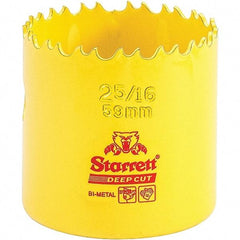 Starrett - 2-5/16" Diam, 2" Cutting Depth, Hole Saw - High Speed Steel Saw, Toothed Edge - Exact Industrial Supply