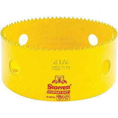 Starrett - 4-1/4" Diam, 1-5/8" Cutting Depth, Hole Saw - High Speed Steel Saw, Toothed Edge - Exact Industrial Supply