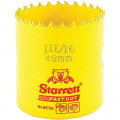Starrett - 1-11/16" Diam, 1-5/8" Cutting Depth, Hole Saw - High Speed Steel Saw, Toothed Edge - Exact Industrial Supply