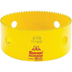 Starrett - 4-3/8" Diam, 1-5/8" Cutting Depth, Hole Saw - High Speed Steel Saw, Toothed Edge - Exact Industrial Supply