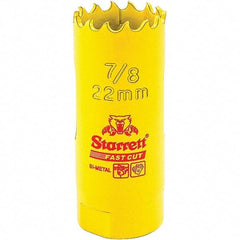 Starrett - 7/8" Diam, 1-5/8" Cutting Depth, Hole Saw - High Speed Steel Saw, Toothed Edge - Exact Industrial Supply