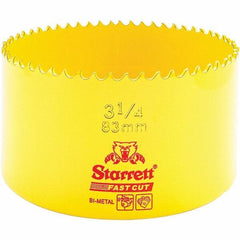 Starrett - 3-1/4" Diam, 1-5/8" Cutting Depth, Hole Saw - High Speed Steel Saw, Toothed Edge - Exact Industrial Supply