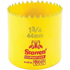 Starrett - 1-3/4" Diam, 1-5/8" Cutting Depth, Hole Saw - High Speed Steel Saw, Toothed Edge - Exact Industrial Supply