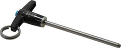 Jergens - 3/16" Diam, 3" Usable Length, T Handle, Push Button Quick Release Pin - 4-1/2" Overall Length, Grade 17-4 Stainless Steel, Passivated Finish - Exact Industrial Supply