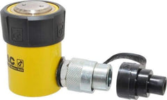Enerpac - 10 Ton, 1" Stroke, 2.24 Cu In Oil Capacity, Portable Hydraulic Single Acting Cylinder - 2.24 Sq In Effective Area, 3.53" Lowered Ht., 4.53" Max Ht., 1.69" Cyl Bore Diam, 1.5" Plunger Rod Diam, 10,000 Max psi - Exact Industrial Supply