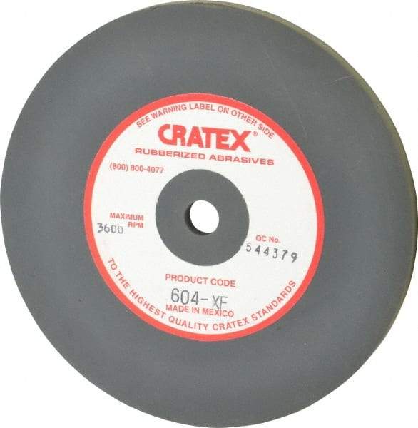 Cratex - 6" Diam x 1/2" Hole x 1/4" Thick, Surface Grinding Wheel - Silicon Carbide, Extra Fine Grade, 3,600 Max RPM, Rubber Bond, No Recess - Exact Industrial Supply