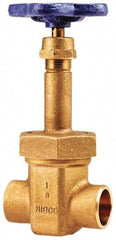 NIBCO - 1-1/4" Pipe, Class 150, Soldered Bronze Solid Wedge Rising Stem Gate Valve with Oxygen Service - 300 WOG, 150 WSP, Bolted Bonnet - Exact Industrial Supply