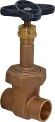 NIBCO - 1" Pipe, Class 150, Soldered Bronze Solid Wedge Rising Stem Gate Valve - 300 WOG, 150 WSP, Bolted Bonnet - Exact Industrial Supply