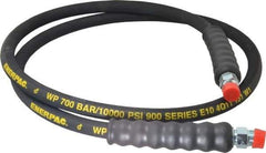 Enerpac - 3/8" Inside Diam x 3/8 NPT 6' Hydraulic Pump Hose - 10,000 psi, 3/8 NPTF Male Opposite End, Rubber - Exact Industrial Supply
