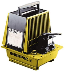 Enerpac - 10,000 psi Air-Hydraulic Pump & Jack - 2 Gal Oil Capacity, 3-Way, 2 Position Valve, Use with Single Acting Cylinders, Advance & Retract - Exact Industrial Supply