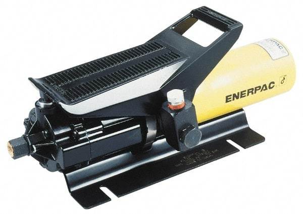 Enerpac - 10,000 psi Air-Hydraulic Pump & Jack - 72 Cu In Oil Capacity, Use with Single Acting Cylinders, Advance, Hold & Retract - Exact Industrial Supply