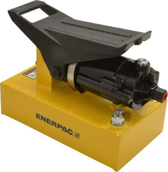 Enerpac - 10,000 psi Air-Hydraulic Pump & Jack - 80 Cu In Oil Capacity, Use with Single Acting Cylinders, Advance, Hold & Retract - Exact Industrial Supply