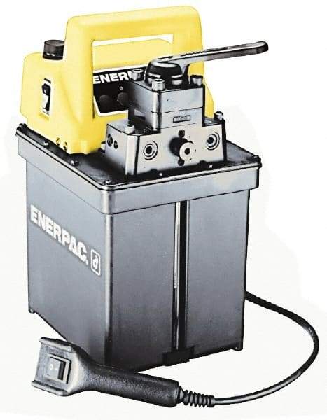 Enerpac - 10,000 psi Electric Hydraulic Pump & Jack - 0.5 Gal Oil Capacity, 4-Way, 3 Position Valve, Use with Double Acting Cylinders, Advance, Hold & Retract - Exact Industrial Supply