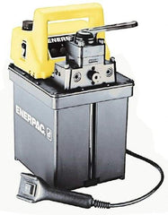 Enerpac - 10,000 psi Electric Hydraulic Pump & Jack - 0.5 Gal Oil Capacity, 4-Way, 3 Position Valve, Use with Double Acting Cylinders, Advance, Hold & Retract - Exact Industrial Supply