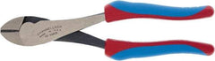 Channellock - 8" OAL, 1/4" Capacity, Diagonal Cutter - 25/32" Jaw Length x 1-3/16" Jaw Width, Round Head, TPR-Rubber Overmold Handle - Exact Industrial Supply