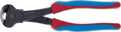Channellock - 8" OAL, 1/4" Capacity, End Cutting Pliers - 11/32" Jaw Length x 1-19/32" Jaw Width, Oval/Curved Head, TPR-Rubber Overmold Handle - Exact Industrial Supply