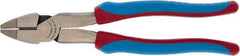 Channellock - 9" OAL, 1-17/32" Jaw Length x 1-5/16" Jaw Width, Linesman's Pliers - Serrated Jaw, Round Nose Head, Comfort Grip Handles - Exact Industrial Supply