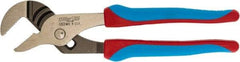Channellock - 9-1/2" OAL, 1-1/2" Max Capacity, 1-1/2" Jaw Length, 5 Position Tongue & Groove Pliers - Serrated Straight Jaws, Straight Head, TPR Rubber Overmold Composite Handles - Exact Industrial Supply
