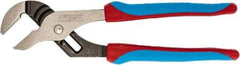 Channellock - 10" OAL, 2" Max Capacity, 2" Jaw Length, 7 Position Tongue & Groove Pliers - Serrated Straight Jaws, Straight Head, TPR Rubber Overmold Composite Handles - Exact Industrial Supply