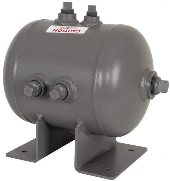 Made in USA - 2 Gallon, 200 Max psi Universal Horizontal Tank - 3/4" Inlet, 11" Tank Length x 8" Tank Diam - Exact Industrial Supply