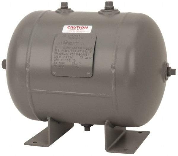 Made in USA - 7 Gallon, 200 Max psi Universal Horizontal Tank - 3/4" Inlet, 17" Tank Length x 12" Tank Diam - Exact Industrial Supply