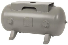 Made in USA - 20 Gallon, 200 Max psi Horizontal Tank with Plate - 1-1/2" Inlet, 33" Tank Length x 14" Tank Diam - Exact Industrial Supply