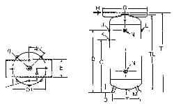 Made in USA - 80 Gallon, 200 Max psi Vertical Tank with Plate - 1-1/4" Inlet, 48" Tank Length x 24" Tank Diam - Exact Industrial Supply