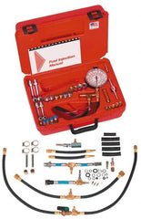 Value Collection - 4 Inch Long Hose, 0 to 100 psi, Deluxe Global Fuel Injection Pressure Test Set - Exact Industrial Supply