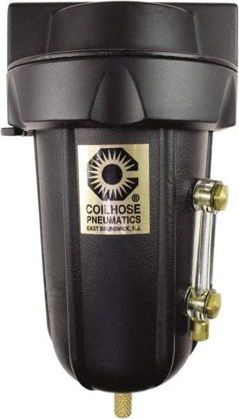 Coilhose Pneumatics - 1/4" Port Coalescing Filter - Aluminum Bowl, 0.1 Micron Rating, 5-5/8" High - Exact Industrial Supply