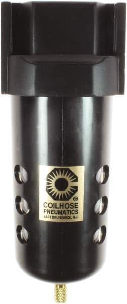 Coilhose Pneumatics - 3/4" Port Coalescing Filter - Polycarbonate Bowl, 0.3 Micron Rating, 7-1/2" High - Exact Industrial Supply