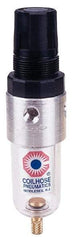 Coilhose Pneumatics - 1/8" NPT Port Miniature 1 Piece Filter/Regulator FRL Unit - Polycarbonate Bowl, 25 SCFM, 150 Max psi, 4" High, Manual Drain - Exact Industrial Supply