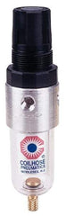 Coilhose Pneumatics - 1/8" NPT Port Miniature 1 Piece Filter/Regulator FRL Unit - Polycarbonate Bowl, 25 SCFM, 150 Max psi, 6" High, Manual Drain - Exact Industrial Supply