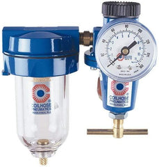 Coilhose Pneumatics - 3/8" NPT Port Heavy Duty 2 Piece Filter-Regulator FRL Unit - Polycarbonate Bowl, 125 Max psi, 6.875" High - Exact Industrial Supply