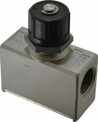 SMC PNEUMATICS - 1/2" Male NPT x 1/2" Female NPT Flow & Speed Control Valve - Inline Type - Exact Industrial Supply