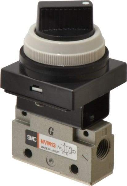 SMC PNEUMATICS - 0.14 CV Rate, 1/8" NPT Inlet Mechanical Valve - 3-Way, 2 Position - Exact Industrial Supply