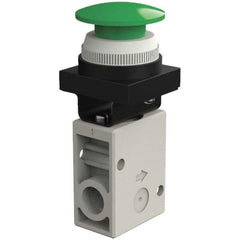 SMC PNEUMATICS - 1.00 CV Rate, 1/4" NPT Inlet Mechanical Valve - 2 Way, 2 Ports - Exact Industrial Supply