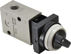 SMC PNEUMATICS - 1.00 CV Rate, 1/4" NPT Inlet Mechanical Valve - 2 Way, 2 Ports - Exact Industrial Supply