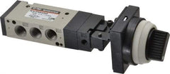 SMC PNEUMATICS - 0.55 CV Rate, 1/8" NPT Inlet Mechanical Valve - 4 Way, 5 Ports - Exact Industrial Supply