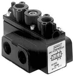 ARO/Ingersoll-Rand - 3/8" Inlet x 3/8" Outlet, Pilot Actuator, Pilot Return, 3 Position, Body Ported Solenoid Air Valve - 63 CFM, 1.7 CV, 4 Way, 150 psi, 3-1/2" Long x '2-1/2" Wide x 3-5/8" High, 0 to 180°F - Exact Industrial Supply