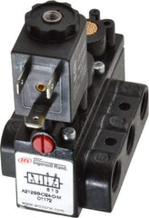 ARO/Ingersoll-Rand - 1/4" Inlet x 1/4" Outlet, Solenoid Actuator, Spring Return, 2 Position, Body Ported Solenoid Air Valve - 24 VDC Input, 54 CFM, 1.5 CV, 4 Way, 150 psi, 2-15/16" Long x 1-15/16" Wide x 1-15/16" High, 0 to 180°F - Exact Industrial Supply