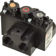 ARO/Ingersoll-Rand - 3/8" Inlet x 3/8" Outlet, Pilot Actuator, Spring Return, 2 Position, Body Ported Solenoid Air Valve - 63 CFM, 1.7 CV, 4 Way, 150 psi, 3-1/2" Long x '2-1/2" Wide x 3-5/8" High, 0 to 180°F - Exact Industrial Supply