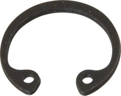 Value Collection - 1/2" Nominal, 0.035" Thick, Phosphate Finish, Spring Steel Snap Internal Retaining Ring - 0.039" Groove Width, 0.015" Groove Depth, 0.53" Groove Diam - Exact Industrial Supply