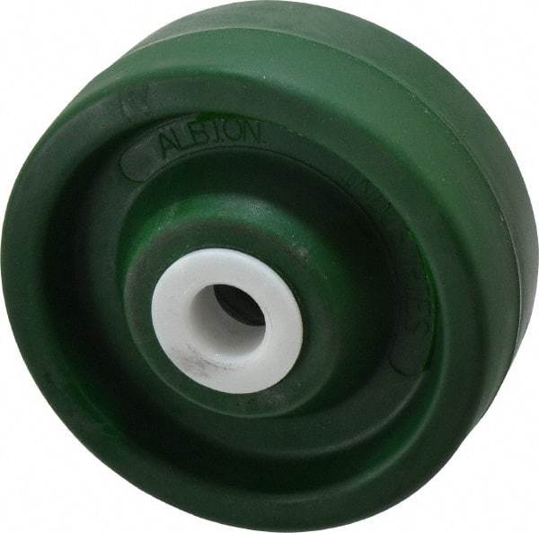 Albion - 5 Inch Diameter x 2 Inch Wide, Polyurethane Caster Wheel - 1,000 Lb. Capacity, 2-3/16 Inch Hub Length, 3/4 Inch Axle Diameter, Delrin Bearing - Exact Industrial Supply