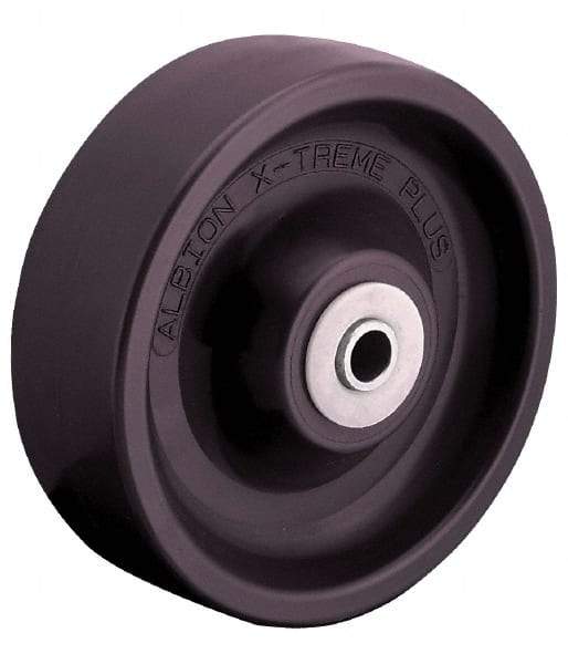 Albion - 4 Inch Diameter x 2 Inch Wide, Polyurethane Caster Wheel - 1,400 Lb. Capacity, 2-3/16 Inch Hub Length, 3/4 Inch Axle Diameter, Delrin Bearing - Exact Industrial Supply