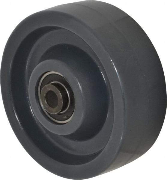 Albion - 5 Inch Diameter x 2 Inch Wide, Polyurethane Caster Wheel - 1,200 Lb. Capacity, 2-7/16 Inch Hub Length, 1/2 Inch Axle Diameter, Precision Ball Bearing - Exact Industrial Supply