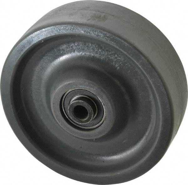 Albion - 6 Inch Diameter x 2 Inch Wide, Polyurethane Caster Wheel - 1,400 Lb. Capacity, 2-7/16 Inch Hub Length, 1/2 Inch Axle Diameter, Precision Ball Bearing - Exact Industrial Supply
