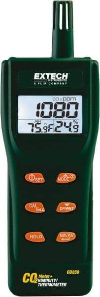 Extech - -14 to 140°F, 0 to 9.99% Humidity Range, Air Quality Monitor - Exact Industrial Supply