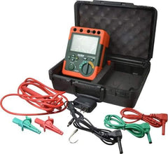 Extech - Digital LCD Display, 60,000 Megohm Electrical Insulation Resistance Tester & Megohmmeter - 5,000 VAC Max Test Voltage, Powered by 1.5V AA Battery - Exact Industrial Supply